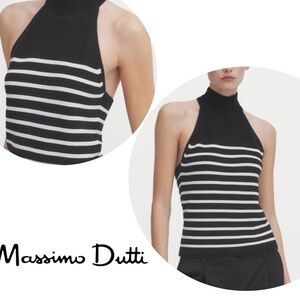 Massimo Dutti Striped Halter Top